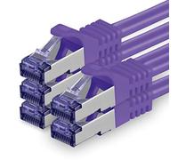 1aTTack.de Cat.7 Cavo di Rete 0,5m - Porpora - 5 Pezzi - Ethernet LAN Cat.7 SFTP PIMF LSZH Spina RJ45 Cat6a 10 Gbit s
