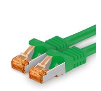 1aTTack.de Cat.7 Cavo di Rete 0,5m - Verde - 1 Pezzo - Ethernet LAN Cat7 Cat 7 SFTP Spina RJ45 Cat6a 10 Gbit s Compatibile con Cat5 Cat6 Cat6a Cat8 per Switch Router Modem Patchpanel