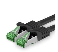 1aTTack.de Cat.7 Cavo di Rete 10m - Nero - 1 Pezzo - Ethernet LAN Cat.7 SFTP Spina RJ45 Cat6a 10 Gbit/s Compatibile con Cat5 Cat6 Cat6a Cat8 per Switch Router Modem Patchpanel