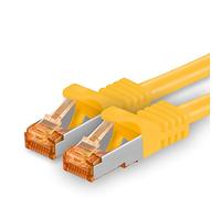 1aTTack.de Cat.7 Cavo di Rete 15m - Giallo - 1 Pezzo - Ethernet LAN Cat7 Cat 7 SFTP Spina RJ45 Cat6a 10 Gbit s Compatibile con Cat5 Cat6 Cat6a Cat8 per Switch Router Modem Patchpanel