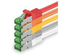 1aTTack.de Cat.7 Cavo di Rete 1m - 5 Colori Set 01-5 Pezzi - Ethernet LAN Cat.7 SFTP Spina RJ45 Cat6a 10 Gbit/s Compatibile con Cat5 Cat6 Cat6a Cat8 per Switch Router Modem Patchpanel