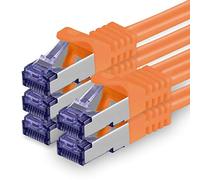 1aTTack.de Cat.7 Cavo di Rete 1m - arancione - 5 Pezzi - Ethernet LAN Cat.7 SFTP PIMF LSZH Spina RJ45 Cat6a 10 Gbit s