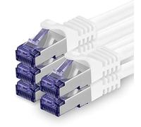 1aTTack.de Cat.7 Cavo di Rete 1m - Bianco - 5 Pezzi - Ethernet LAN Cat.7 SFTP PIMF LSZH Spina RJ45 Cat6a 10 Gbit s