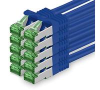 1aTTack.de Cat.7 Cavo di Rete 1m - Blu - 10 Pezzi - Ethernet LAN Cat.7 SFTP Spina RJ45 Cat6a 10 Gbit/s Compatibile con Cat5 Cat6 Cat6a Cat8 per Switch Router Modem Patchpanel