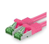 1aTTack.de Cat.7 Cavo di Rete 1m - Magenta - 1 Pezzo - Ethernet LAN Cat.7 SFTP Spina RJ45 Cat6a 10 Gbit/s Compatibile con Cat5 Cat6 Cat6a Cat8 per Switch Router Modem Patchpanel