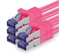 1aTTack.de Cat.7 Cavo di Rete 1m - Magenta - 5 Pezzi - Ethernet LAN Cat.7 SFTP PIMF LSZH Spina RJ45 Cat6a 10 Gbit s
