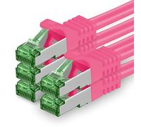 1aTTack.de Cat.7 Cavo di Rete 1m - Magenta - 5 Pezzi - Ethernet LAN Cat.7 SFTP Spina RJ45 Cat6a 10 Gbit/s Compatibile con Cat5 Cat6 Cat6a Cat8 per Switch Router Modem Patchpanel