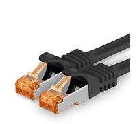 1aTTack.de Cat.7 Cavo di Rete 1m - Nero - 1 Pezzo - Ethernet LAN Cat7 Cat 7 SFTP Spina RJ45 Cat6a 10 Gbit s Compatibile con Cat5 Cat6 Cat6a Cat8 per Switch Router Modem Patchpanel