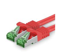 1aTTack.de Cat.7 Cavo di Rete 1m - Rosso - 1 Pezzo - Ethernet LAN Cat.7 SFTP Spina RJ45 Cat6a 10 Gbit/s Compatibile con Cat5 Cat6 Cat6a Cat8 per Switch Router Modem Patchpanel