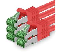 1aTTack.de Cat.7 Cavo di Rete 1m - rosso - 5 Pezzi - Ethernet LAN Cat.7 SFTP Spina RJ45 Cat6a 10 Gbit/s Compatibile con Cat5 Cat6 Cat6a Cat8 per Switch Router Modem Patchpanel