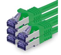 1aTTack.de Cat.7 Cavo di Rete 2m - Verde - 5 Pezzi - Ethernet LAN Cat.7 SFTP PIMF LSZH Spina RJ45 Cat6a 10 Gbit s