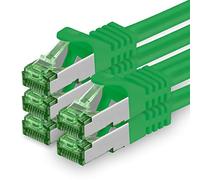 1aTTack.de Cat.7 Cavo di Rete 2m - Verde - 5 Pezzi - Ethernet LAN Cat.7 SFTP Spina RJ45 Cat6a 10 Gbit/s Compatibile con Cat5 Cat6 Cat6a Cat8 per Switch Router Modem Patchpanel