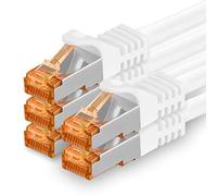 1aTTack.de Cat.7 Cavo di Rete 3 metri - Bianco - 5 Pezzi - Ethernet LAN Cat7 Cat 7 SFTP Spina RJ45 Cat6a 10 Gbit s Compatibile con Cat5 Cat6 Cat6a Cat8 per Switch Router Modem Patchpanel
