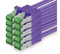 1aTTack.de Cat.7 Cavo di Rete 3 metri - Porpora - 10 Pezzi - Ethernet LAN Cat.7 SFTP Spina RJ45 Cat6a 10 Gbit/s Compatibile con Cat5 Cat6 Cat6a Cat8 per Switch Router Modem Patchpanel