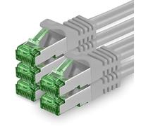1aTTack.de Cat.7 Cavo di Rete 5m - Grigio - 5 Pezzi - Ethernet LAN Cat.7 SFTP Spina RJ45 Cat6a 10 Gbit/s Compatibile con Cat5 Cat6 Cat6a Cat8 per Switch Router Modem Patchpanel