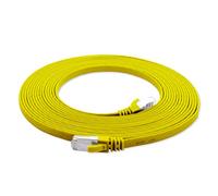 1aTTack.de Cat.7 cavo di rete piatto 10GB/s Slim Flat Cavi RJ45 Patch cavi di installazione nastro - compatibile CAT5 CAT6 CAT7 CAT 8 giallo - 1 pezzo 1m