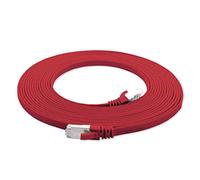 1aTTack.de Cat.7 cavo di rete piatto 10GB/s Slim Flat Cavi RJ45 Patch cavi di installazione nastro - compatibile CAT5 CAT6 CAT7 CAT 8 rosso - 1 pezzo 0,5m