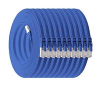 1aTTack.de Cat.7 cavo di rete piatto 10GB/s Slim Flat Cavi RJ45 Patch cavi di installazione nastro - compatibile CAT5 CAT6 CAT7 CAT 8 Blu - 10 unità 2m
