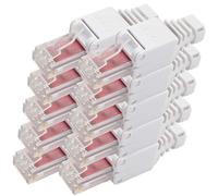 1aTTack.de Cat. Connettore Keystone 6A senza attrezzi da IDC a IDC da AWG 22 a AWG 26 bronzo argento nichelato 1 pezzo