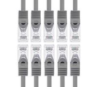 1aTTack.de CAT7 Cavo di rete LAN 10x 0,25m RJ45 10Gbps S/FTP - Grigio | Ethernet patch, 500 MHz, connettori Cat6a, compatibile Cat6/Cat5e, router, switch, modem, PC, gaming, Xbox, PlayStation