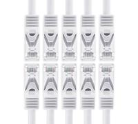 1aTTack.de CAT7 Cavo di rete LAN 10x 1m RJ45 10Gbps S/FTP - Bianco | Ethernet patch, 500 MHz, connettori Cat6a, compatibile Cat6/Cat5e, router, switch, modem, PC, gaming, Xbox, PlayStation