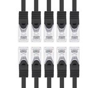 1aTTack.de CAT7 Cavo di rete LAN 10x 3.0m RJ45 10Gbps S/FTP - Nero | Ethernet patch, 500 MHz, connettori Cat6a, compatibile Cat6/Cat5e, router, switch, modem, PC, gaming, Xbox, PlayStation