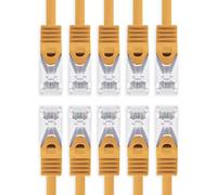 1aTTack.de CAT7 Cavo di rete LAN 10x 7,5m RJ45 10Gbps S/FTP - Arancione | Ethernet patch, 500 MHz, connettori Cat6a, compatibile Cat6/Cat5e, router, switch, modem, PC, gaming, Xbox, PlayStation