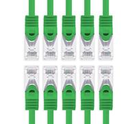 1aTTack.de CAT7 Cavo di rete LAN 10x 7,5m RJ45 10Gbps S/FTP - Verde | Ethernet patch, 500 MHz, connettori Cat6a, compatibile Cat6/Cat5e, router, switch, modem, PC, gaming, Xbox, PlayStation