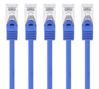1aTTack.de CAT7 Cavo di rete LAN 5x 7,5m RJ45 10Gbps S/FTP - Blu | Ethernet patch, 500 MHz, connettori Cat6a, compatibile Cat6/Cat5e, router, switch, modem, PC, gaming, Xbox, PlayStation