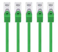 1aTTack.de CAT7 Cavo di rete LAN 5x 7,5m RJ45 10Gbps S/FTP - Verde | Ethernet patch, 500 MHz, connettori Cat6a, compatibile Cat6/Cat5e, router, switch, modem, PC, gaming, Xbox, PlayStation