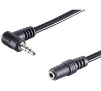 1aTTack.de Cavo adattatore stereo da 5 x 0,2 m - Jack ad angolo retto nero da 2,5 mm a presa jack da 3,5 mm, spine stampate, contatti nichelati