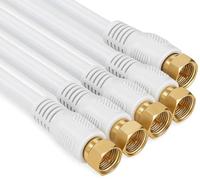 1aTTack.de Cavo antenna SAT 1,5 metri 2x schermato placcato oro, connettore F > connettore F (completamente schermato) SAT bianco F-F oro 85db (5 pezzi)