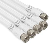 1aTTack.de Cavo antenna SAT 1,5 metri schermato 2x, connettore F > connettore F SAT bianco F-F 80db (5 pezzi)