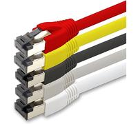 1aTTack.de Cavo di rete Cat 8, 0,25 m, Cat.8 Lan 2000 Mhz 40 Gbits 40GBase-T Poe+, cavo patch Ethernet, LSZH, 5 x 0,25 m