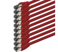 1aTTack.de Cavo di rete Cat 8, 0,25 m, CAT8, rosso - 10 pezzi Cat.8 Lan 2000 Mhz 40 Gbit s 40GBase-T Poe+ cavo patch Ethernet, LSZH, 10 x 0,25 m, rosso