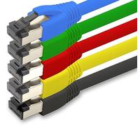 1aTTack.de Cavo di rete Cat 8, 0,5 m, Cat.8 Lan 2000 Mhz 40 Gbit s 40GBase-T Poe+, cavo patch Ethernet, LSZH, 5 x 0,5 m