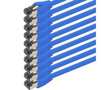 1aTTack.de Cavo di rete Cat 8, 0,5 m, CAT8, colore blu, 10 pezzi Cat.8 Lan 2000 Mhz 40 Gbit s 40GBase-T Poe+, cavo patch Ethernet, LSZH, 10 x 0,5 m, blu