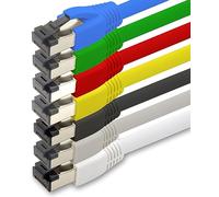 1aTTack.de Cavo di rete Cat 8, 0,5 m, CAT8, colori - 7 pezzi Cat.8 Lan 2000 Mhz 40 Gbit s 40GBase-T Poe+ cavo patch Ethernet LSZH - 7 x 0,5 metri