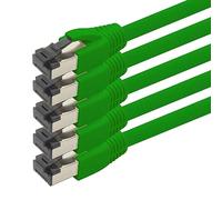 1aTTack.de Cavo di rete Cat 8, 2 m, Cat.8 Lan 2000 Mhz 40 Gbit s 40GBase-T Poe+, cavo patch Ethernet, LSZH, 5 x 2 m, verde