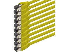 1aTTack.de Cavo di rete Cat 8, 2 m, CAT8, giallo, 10 pezzi, Cat.8, Lan 2000 Mhz 40 Gbit s 40GBase-T Poe+, cavo patch Ethernet, LSZH, 10 x 2 m, giallo