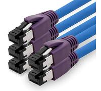 1aTTack.de Cavo di rete Cat.8 da 1 m Cavo CAT8 CAT 8 2000 MHz 40 Gbit s 40GBase-T Cavo patch Poe+ di fascia alta Cavo Ethernet AWG24 rame LSZH blu - 5 pezzi 1 m