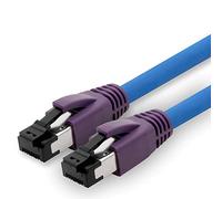 1aTTack.de Cavo di rete Cat.8 da 10 m Cavo CAT8 CAT 8 2000 MHz 40 Gbit s 40GBase-T Cavo patch Poe+ di fascia alta Cavo Ethernet AWG24 rame LSZH blu - 1 pezzo 10 m