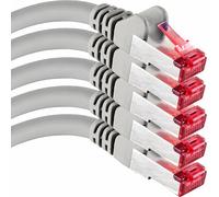 1aTTack.de Cavo di rete Cat6 5 x 2 m CAT6 - Schermatura SFTP - Cavo patch CAT.6 RJ45 cavo Ethernet DSL LAN router switch modem patch field - grigio - 5 pezzi
