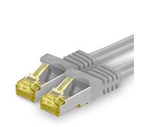 1aTTack.de Cavo di rete Ethernet Lan Cat.7 SFTP spina RJ45 Cat6a doppia schermatura 10000 Mbit/s compatibile con Cat5 Cat6 Cat6a Cat8 per switch Router Modem Patchpanel Grigio / 1 pz 1m