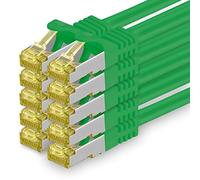 1aTTack.de Cavo di rete Ethernet Lan Cat.7 SFTP spina RJ45 Cat6a doppia schermatura 10000 Mbit/s compatibile con Cat5 Cat6 Cat6a Cat8 per switch Router Modem Patchpanel Verde / 10 pz 1m