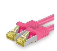 1aTTack.de Cavo di rete Ethernet Lan Cat.7 SFTP spina RJ45 Cat6a doppia schermatura 10000 Mbit/s compatibile con Cat5 Cat6 Cat6a Cat8 per switch Router Modem Patchpanel Magenta / 1 pz 2m