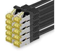1aTTack.de Cavo di rete Ethernet Lan Cat.7 SFTP spina RJ45 Cat6a doppia schermatura 10000 Mbit/s compatibile con Cat5 Cat6 Cat6a Cat8 per switch Router Modem Patchpanel Nero / 10 pz 1,5m
