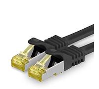 1aTTack.de Cavo di rete Ethernet Lan Cat.7 SFTP spina RJ45 Cat6a doppia schermatura 10000 Mbit/s compatibile con Cat5 Cat6 Cat6a Cat8 per switch Router Modem Patchpanel Nero / 1 pz 7,5m