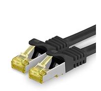 1aTTack.de Cavo di rete Ethernet Lan Cat.7 SFTP spina RJ45 Cat6a doppia schermatura 10000 Mbit/s compatibile con Cat5 Cat6 Cat6a Cat8 per switch Router Modem Patchpanel Nero / 1 pz 20 m