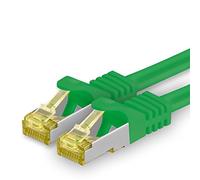 1aTTack.de Cavo di rete Ethernet Lan Cat.7 SFTP spina RJ45 Cat6a doppia schermatura 10000 Mbit/s compatibile con Cat5 Cat6 Cat6a Cat8 per switch Router Modem Patchpanel Verde / 1 pz 1,5m
